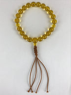 Japanese Buddhist Prayer Beads Worship Vtg Juzu Rosary Bracelet Yellowish Clear