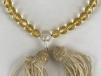 Japanese Buddhist Prayer Beads Worship Vtg Juzu Rosary Bracelet Yellowish Clear