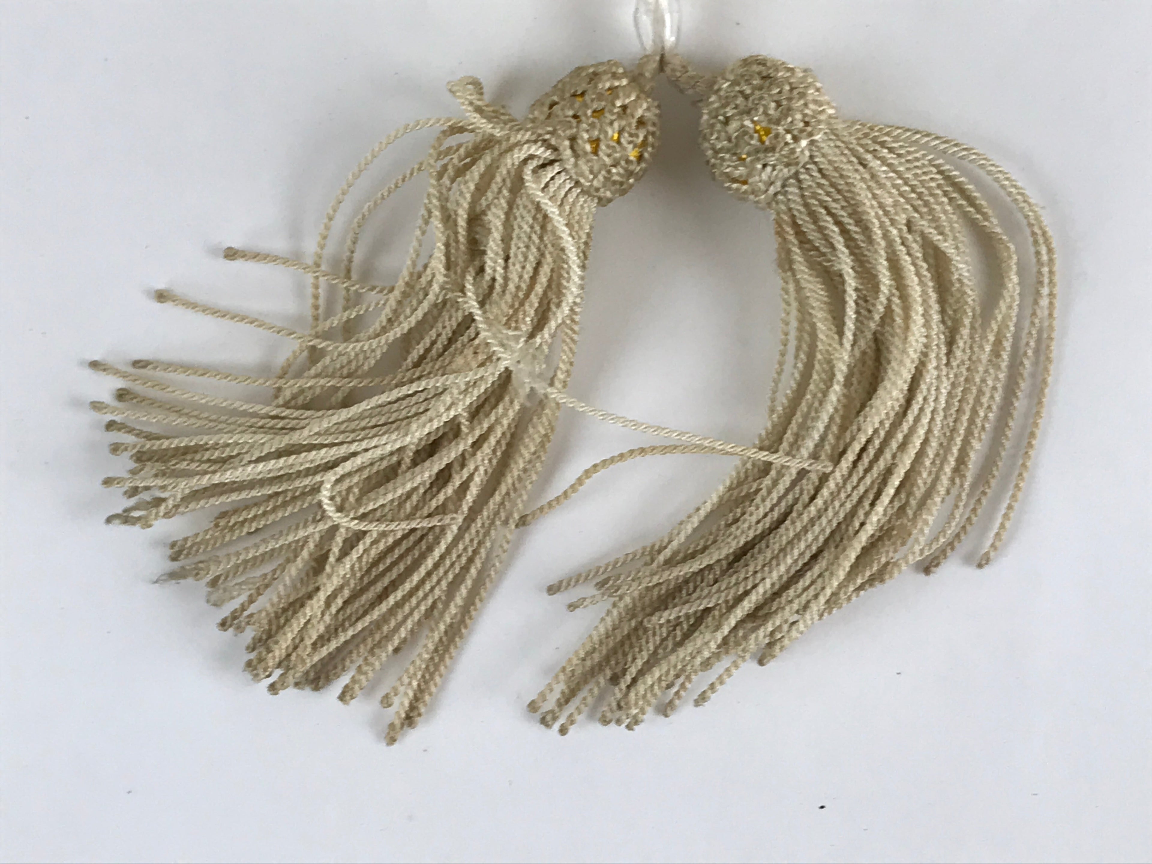 Japanese Buddhist Prayer Beads Worship Vtg Juzu Rosary Bracelet Yellowish Clear