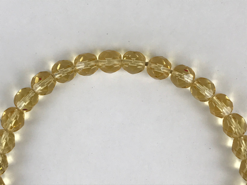 Japanese Buddhist Prayer Beads Worship Vtg Juzu Rosary Bracelet Yellowish Clear