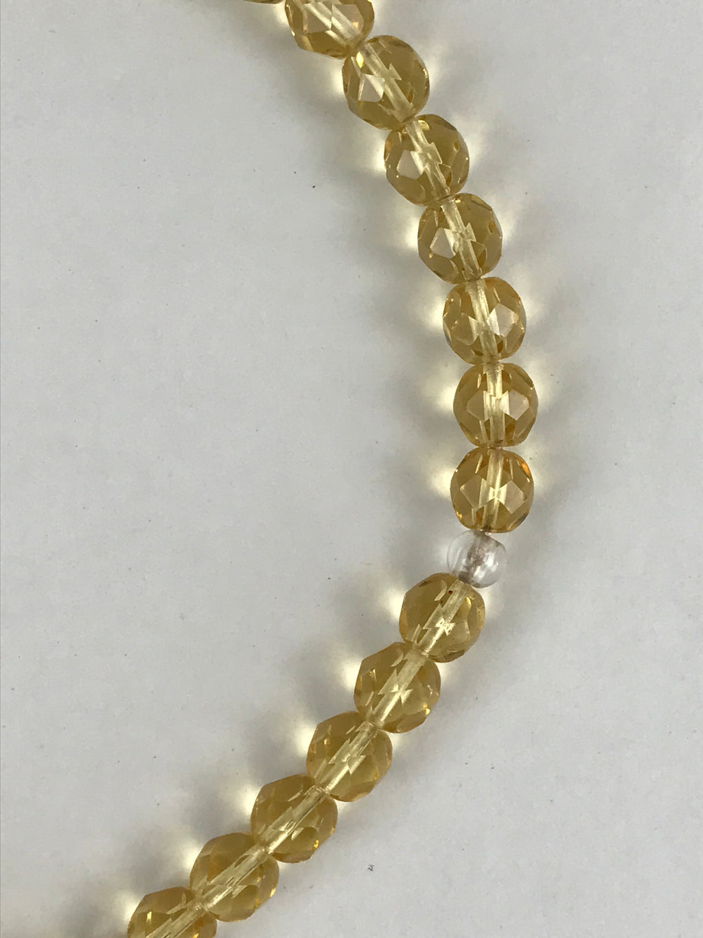 Japanese Buddhist Prayer Beads Worship Vtg Juzu Rosary Bracelet Yellowish Clear
