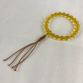 Japanese Buddhist Prayer Beads Worship Vtg Juzu Rosary Bracelet Yellowish Clear