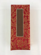 Japanese Buddhist Prayer Book Notepad Kakocho Vtg Paper Red Fabric BU760