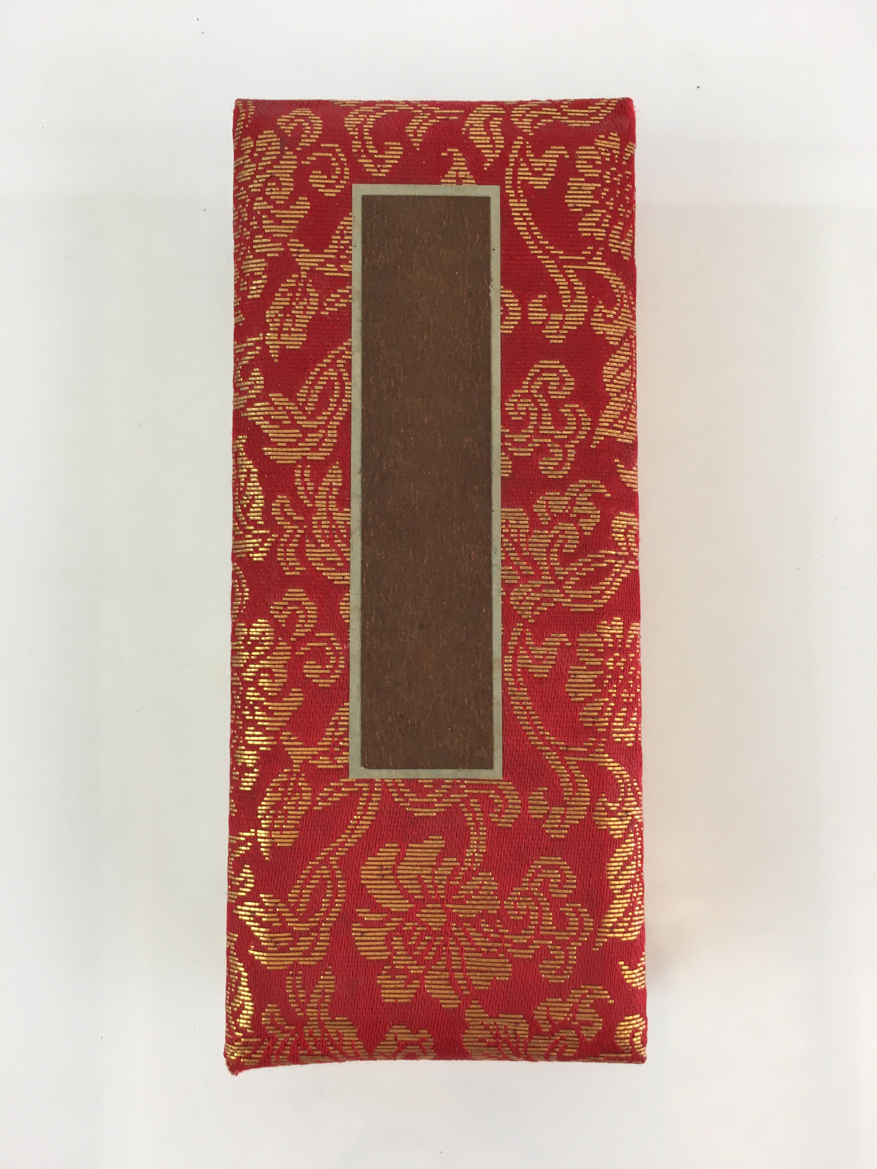 Japanese Buddhist Prayer Book Notepad Kakocho Vtg Paper Red Fabric BU760