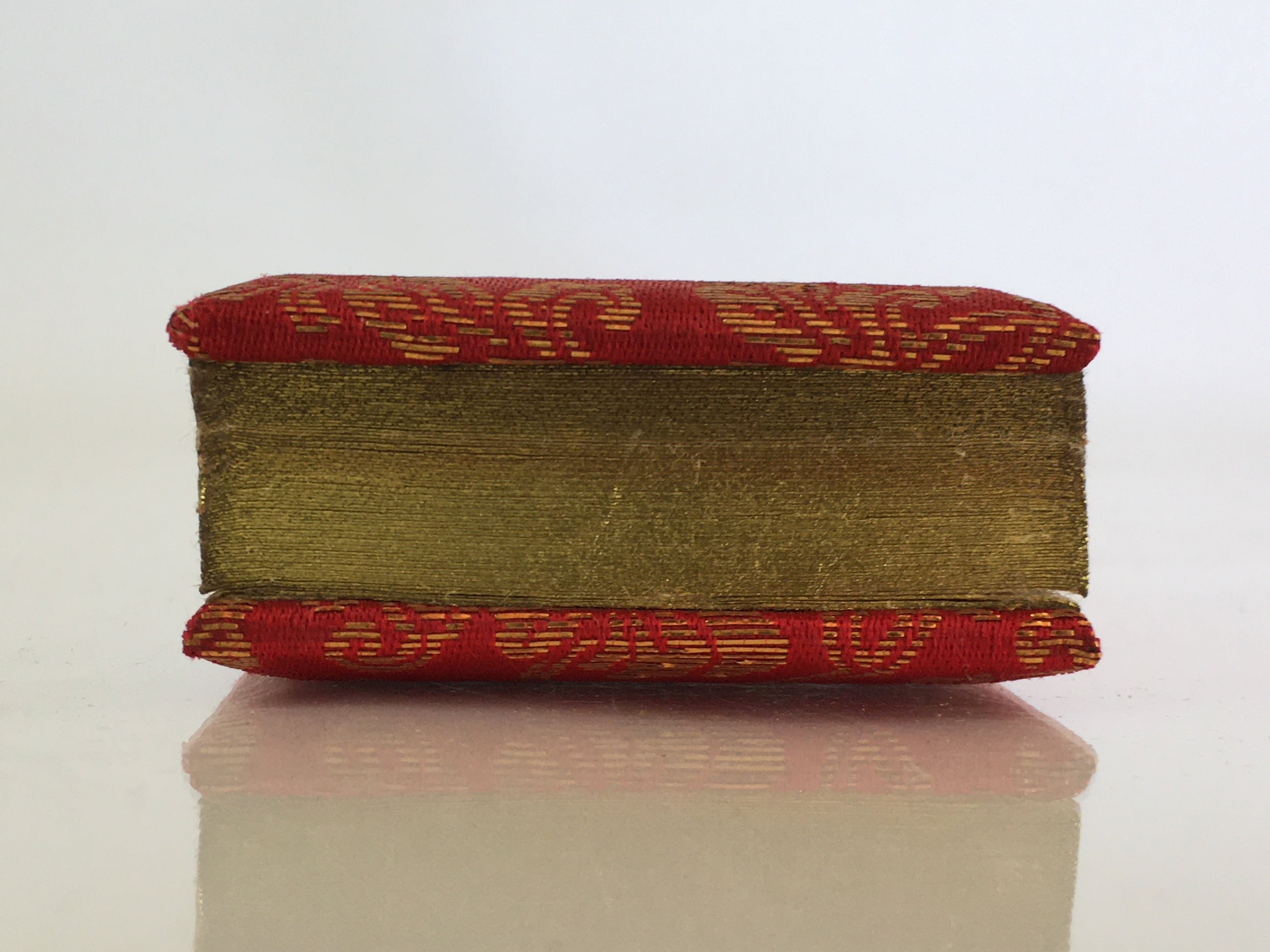 Japanese Buddhist Prayer Book Notepad Kakocho Vtg Paper Red Fabric BU760