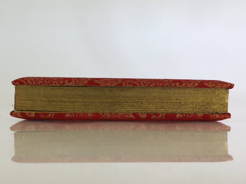 Japanese Buddhist Prayer Book Notepad Kakocho Vtg Paper Red Fabric BU760