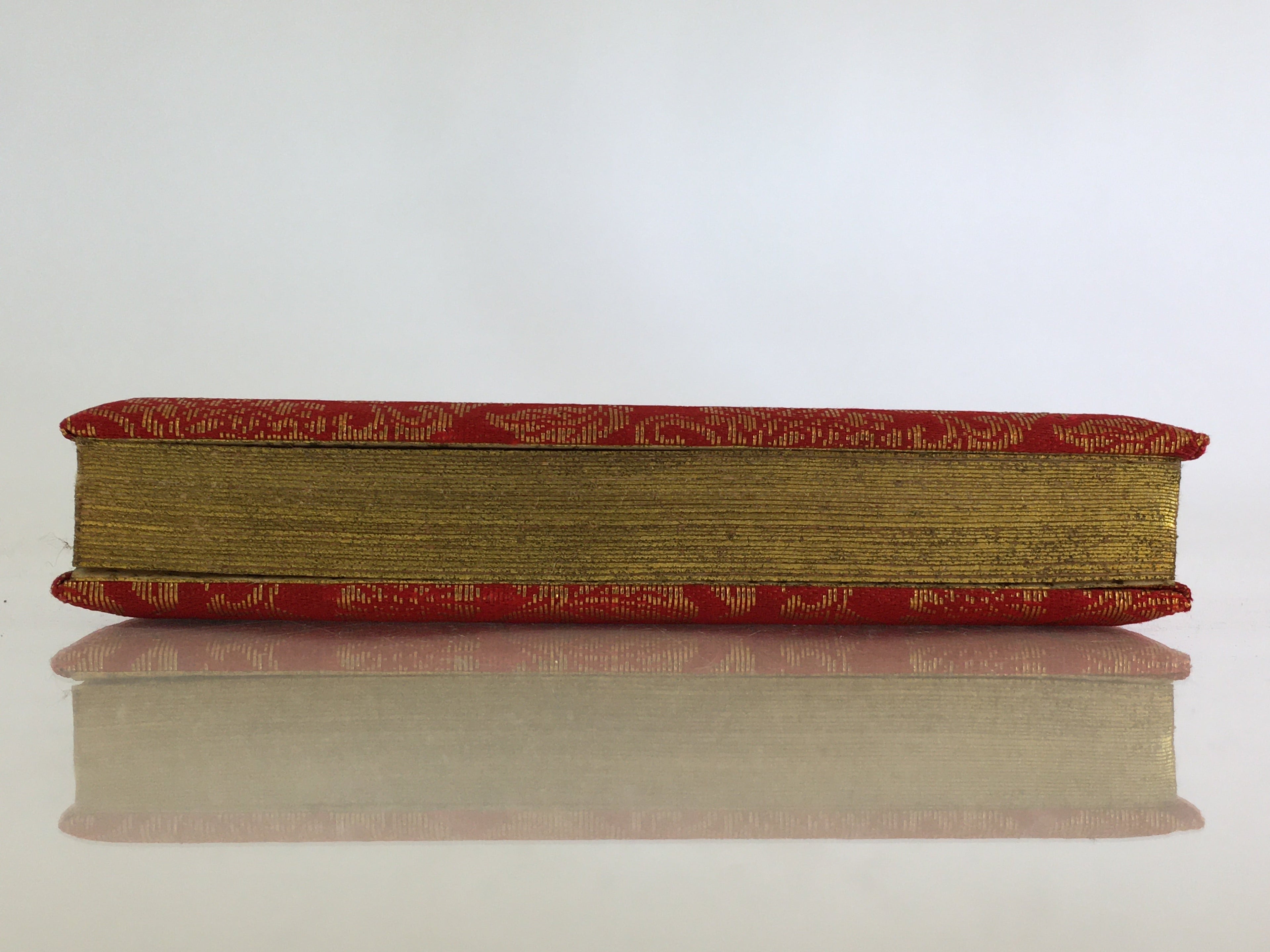 Japanese Buddhist Prayer Book Notepad Kakocho Vtg Paper Red Fabric BU760