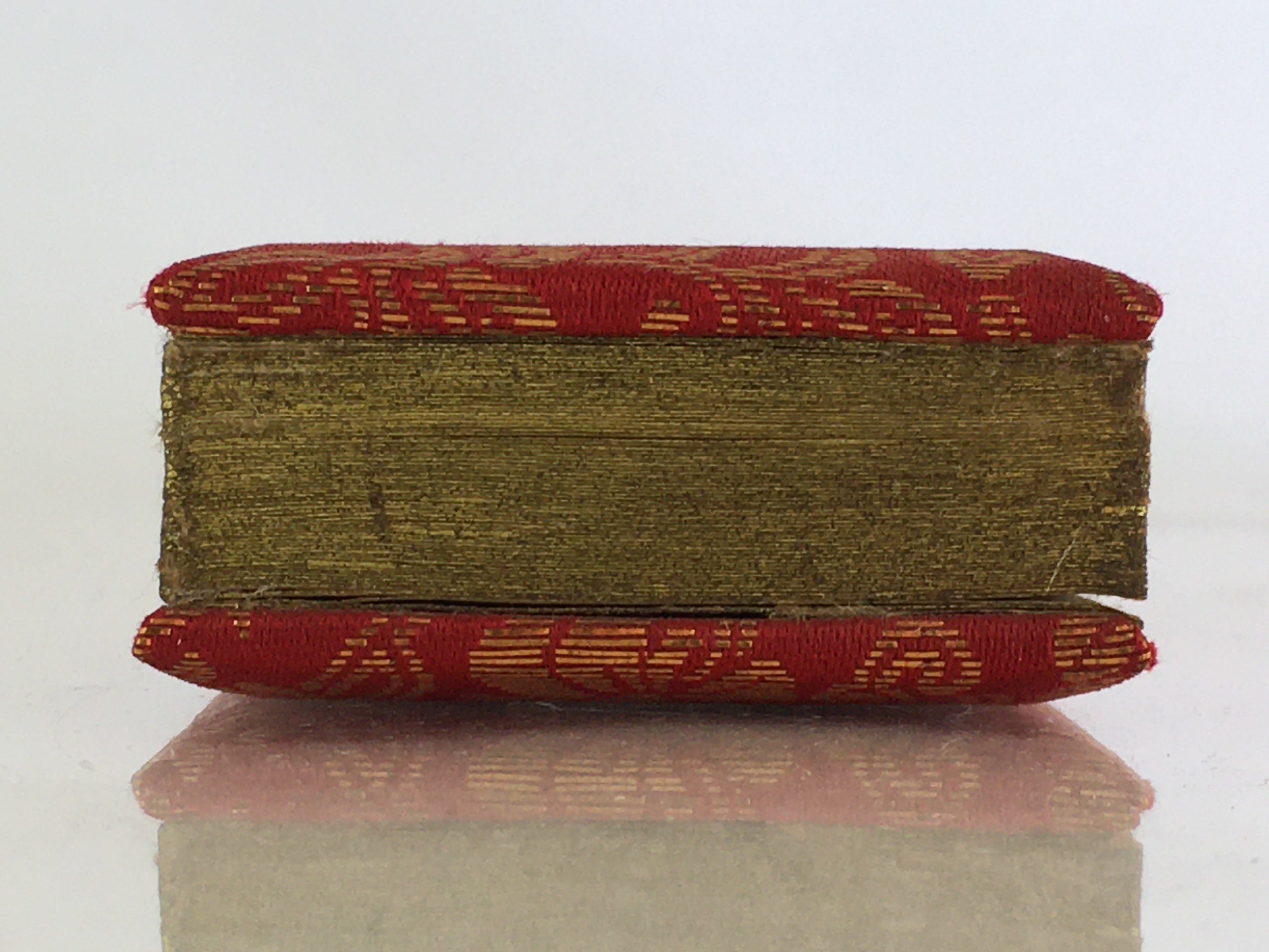 Japanese Buddhist Prayer Book Notepad Kakocho Vtg Paper Red Fabric BU760