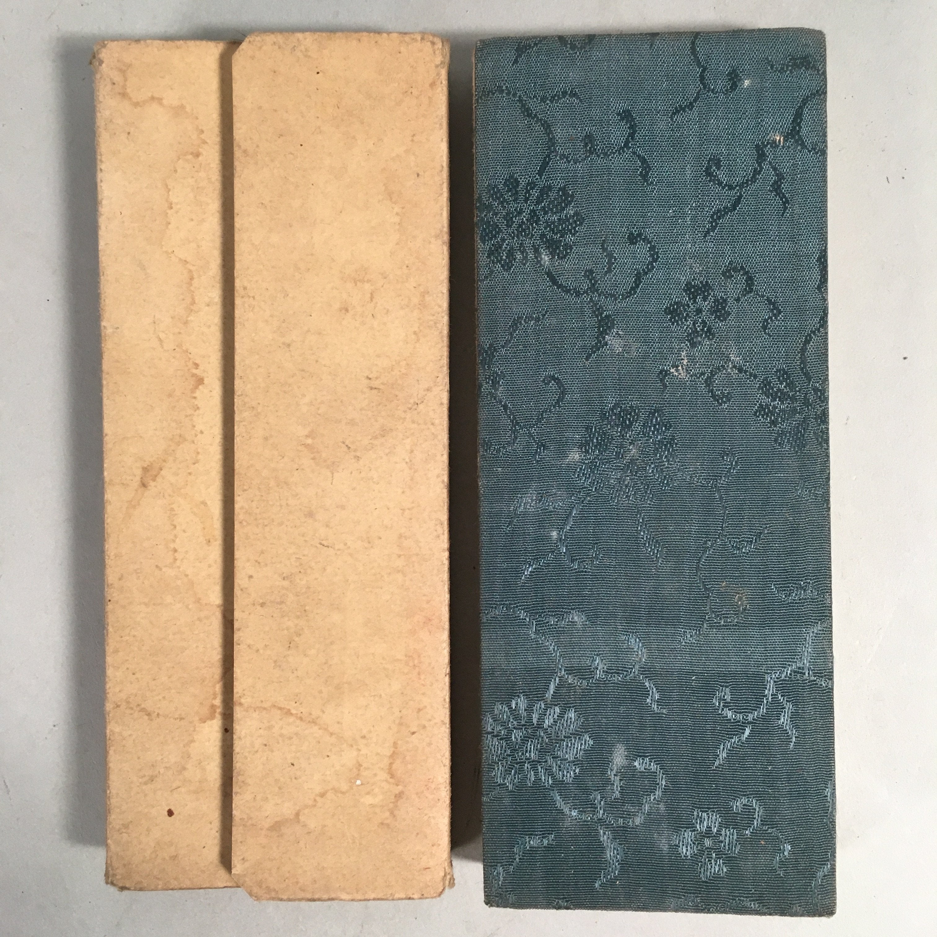 Japanese Buddhist Sutra Book Vtg Folding Fabric Cover Paper JK138