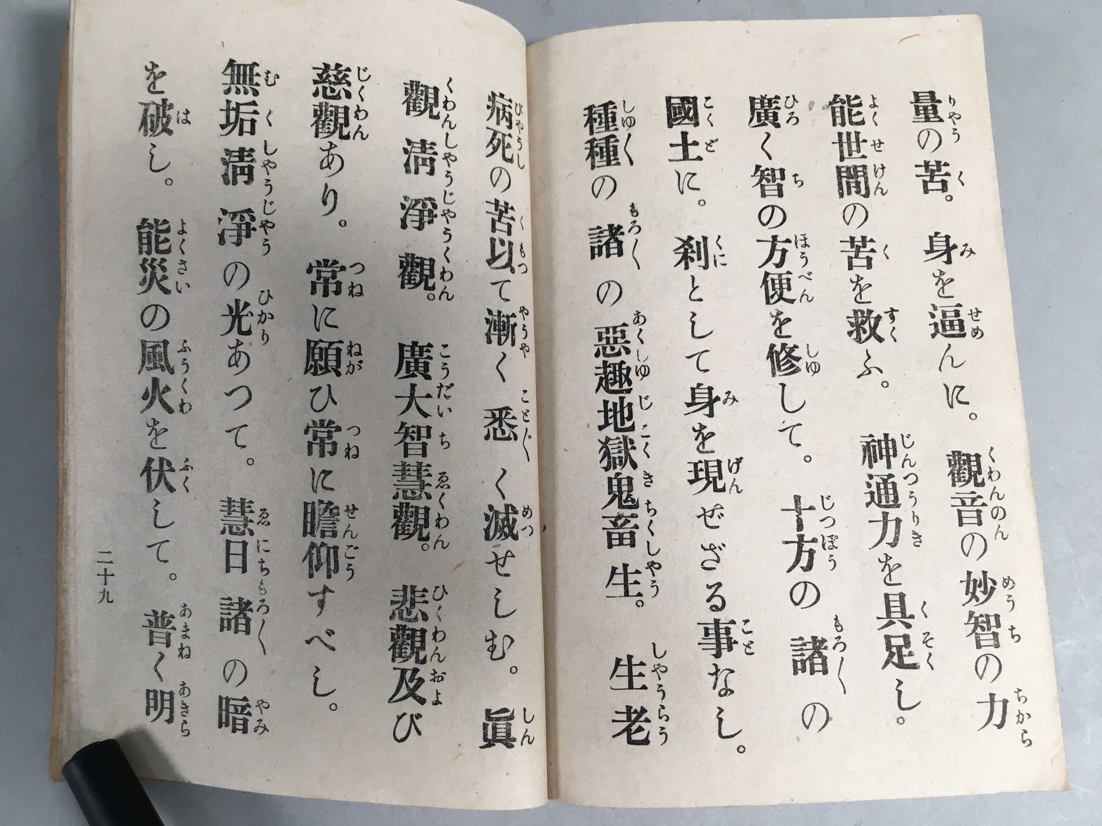 Japanese Buddhist Sutra Book Vtg Paper Daily Religious Service Red BU297