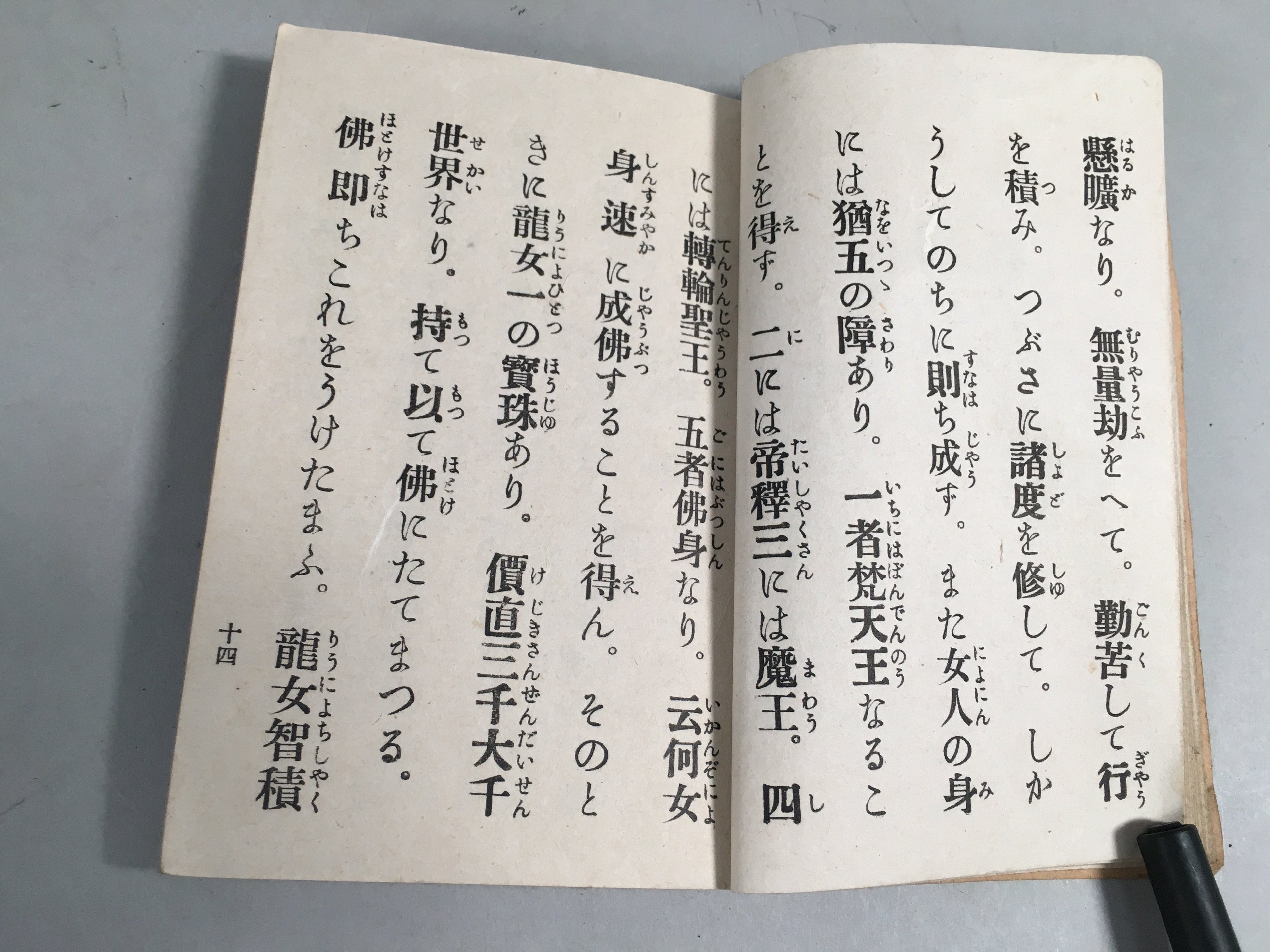 Japanese Buddhist Sutra Book Vtg Paper Daily Religious Service Red BU297
