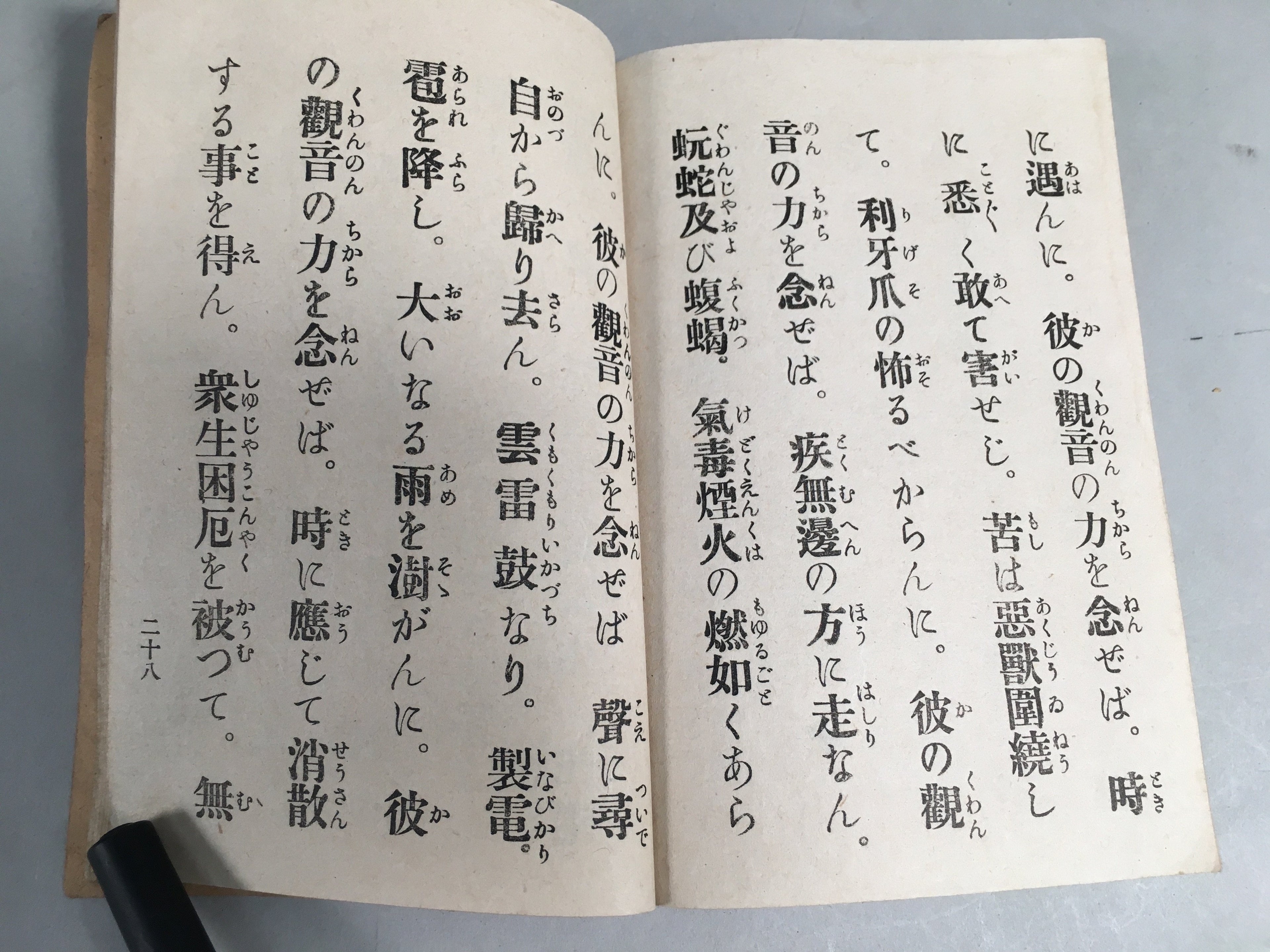 Japanese Buddhist Sutra Book Vtg Paper Daily Religious Service Red BU297
