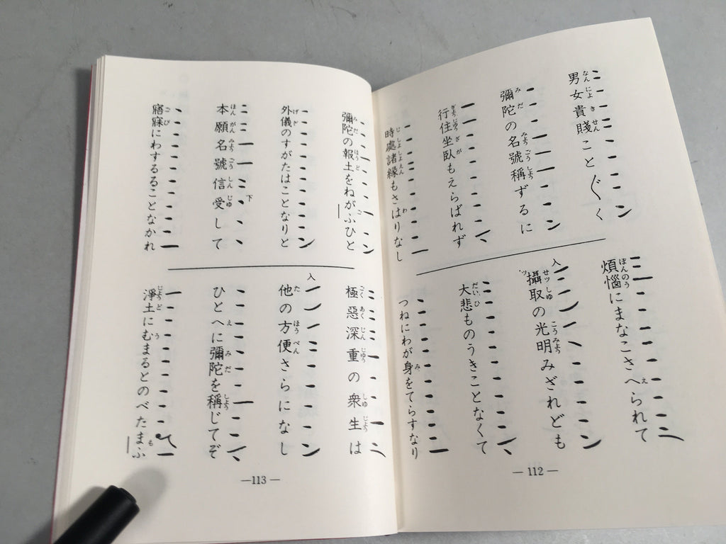 Japanese Buddhist Sutra Book Vtg Paper Jodo-Shin Sect Daily Red BU295