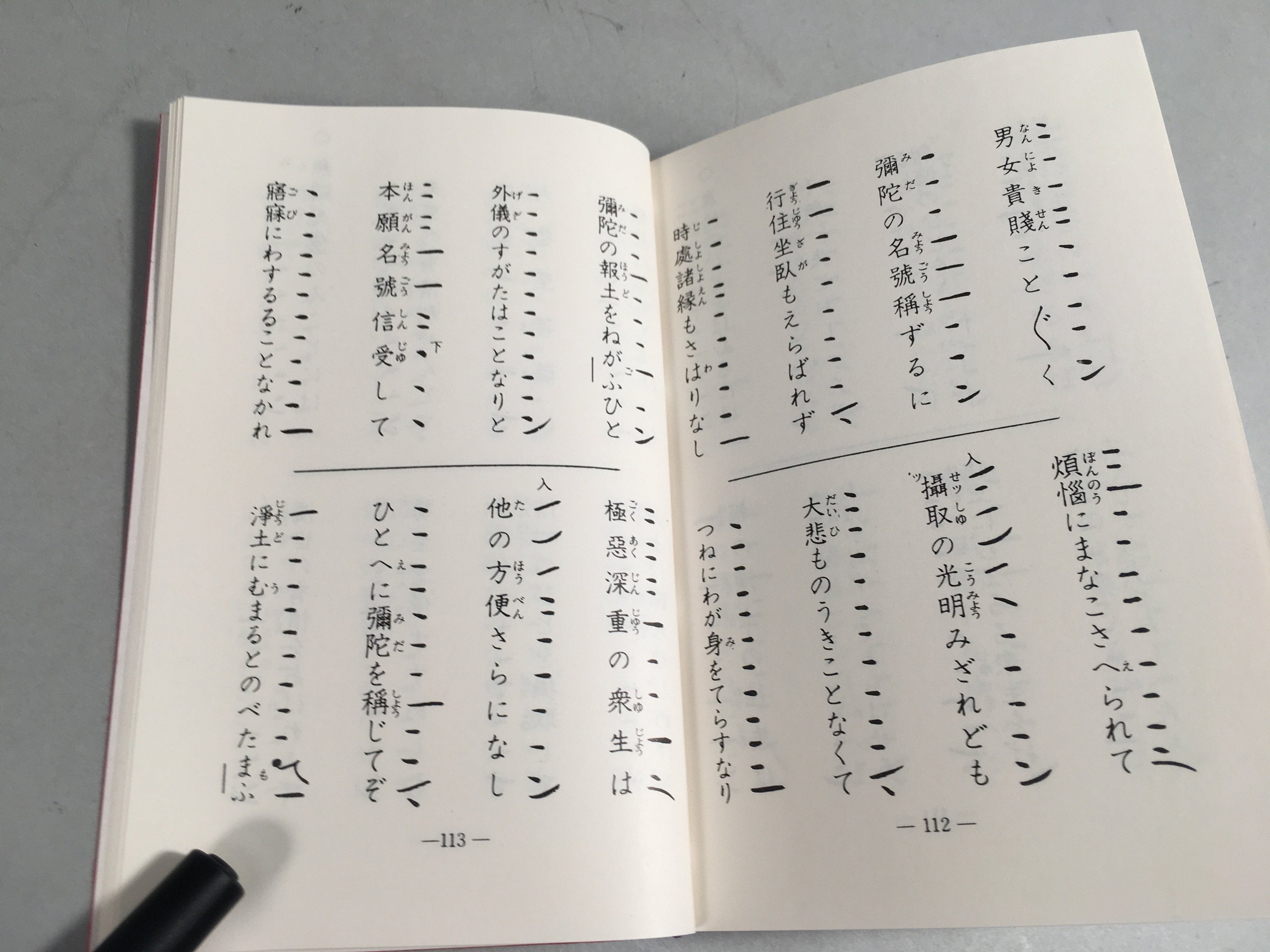 Japanese Buddhist Sutra Book Vtg Paper Jodo-Shin Sect Daily Red BU295