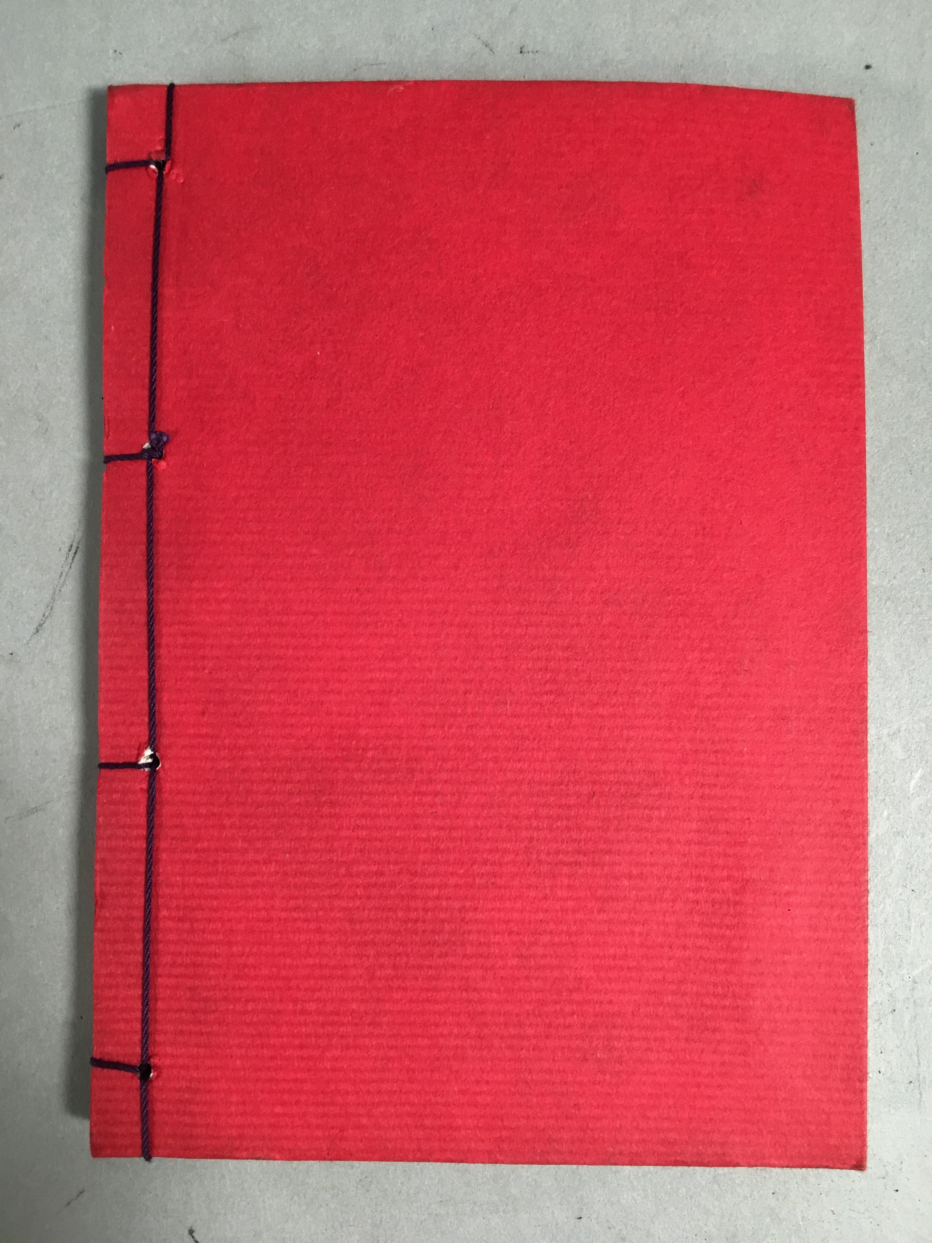 Japanese Buddhist Sutra Book Vtg Paper Jodo-Shin Sect Daily Red BU295