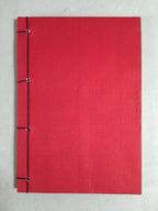 Japanese Buddhist Sutra Book Vtg Paper Jodo-Shin Sect Daily Red BU296
