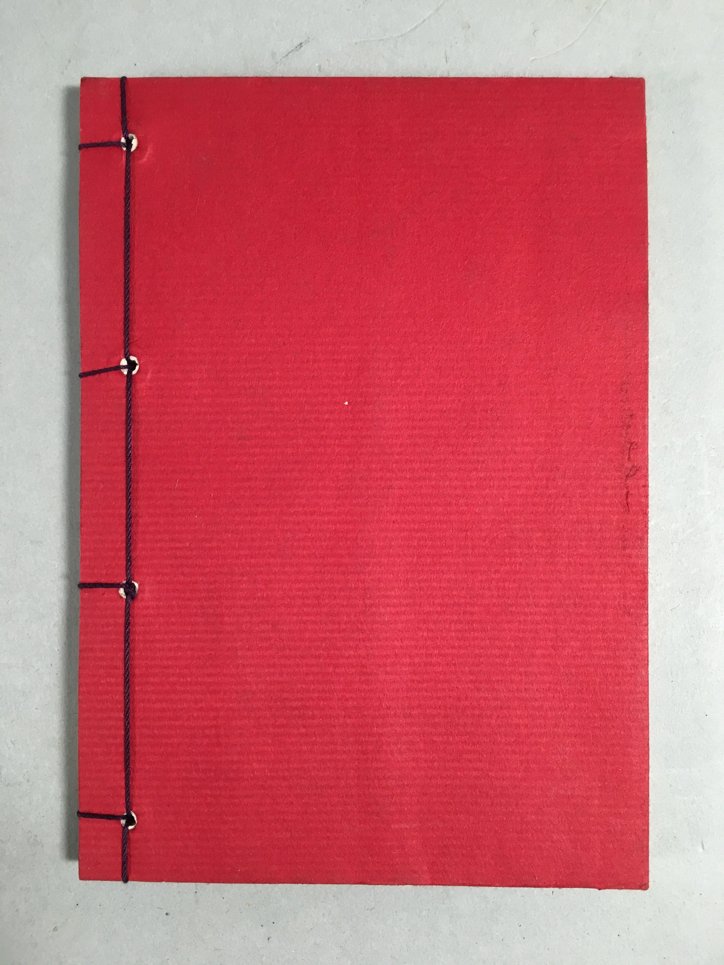 Japanese Buddhist Sutra Book Vtg Paper Jodo-Shin Sect Daily Red BU296