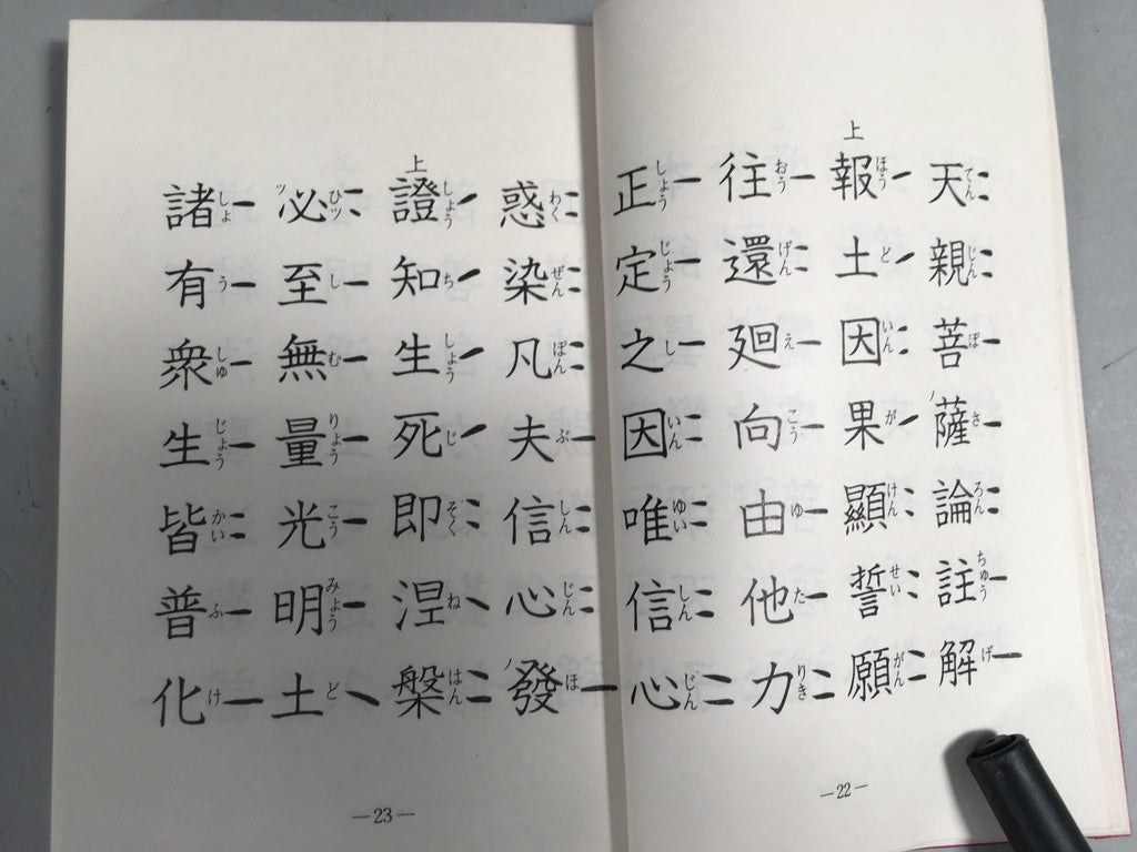 Japanese Buddhist Sutra Book Vtg Paper Jodo-Shin Sect Daily Red BU296