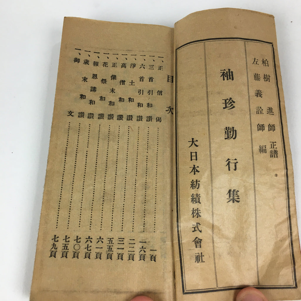 Japanese Buddhist Sutra Book Vtg Paper Jodo shinshu Dainihonboseki Shuchin BU487