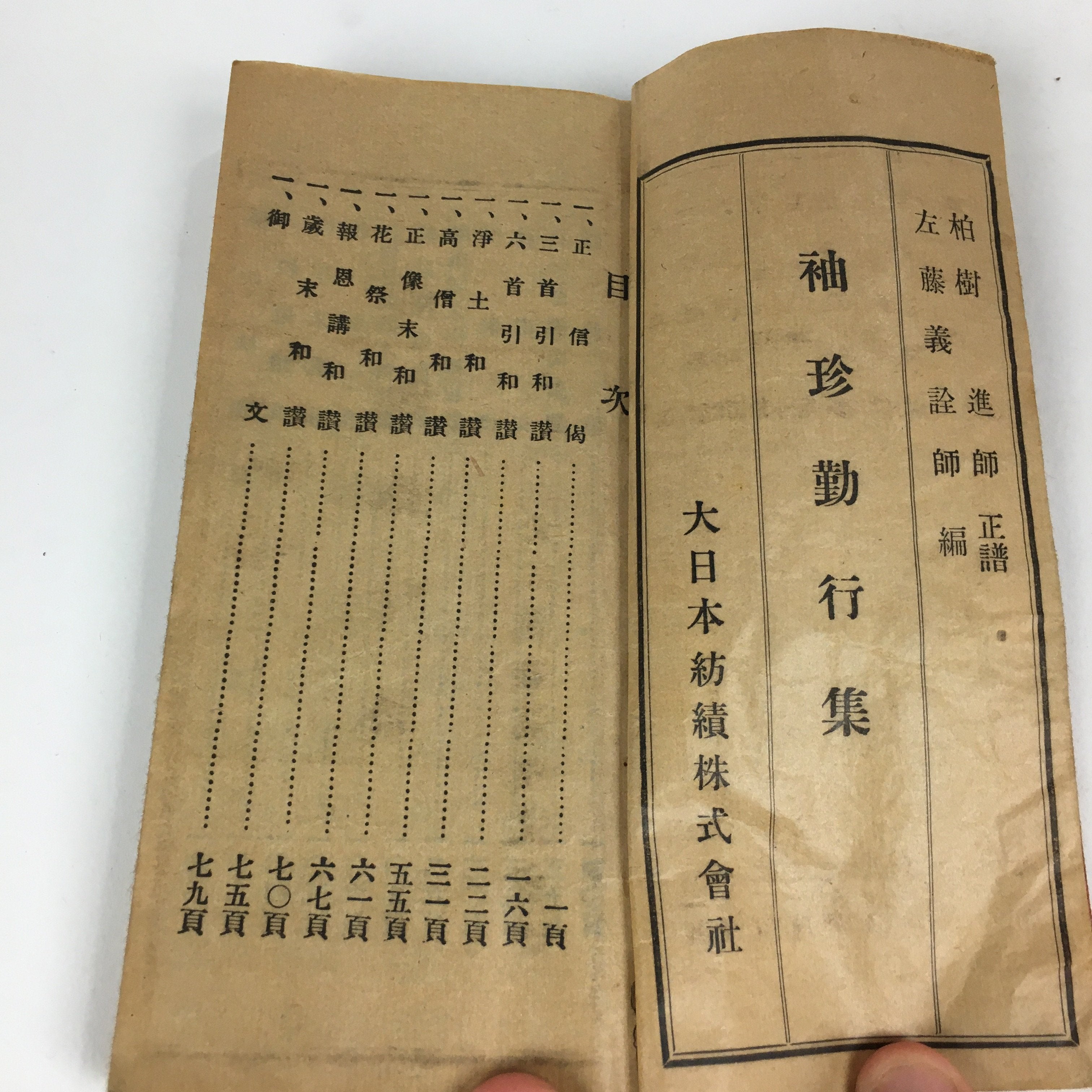 Japanese Buddhist Sutra Book Vtg Paper Jodo shinshu Dainihonboseki Shuchin BU487