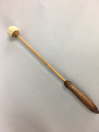 Japanese Buddhist Wood Percussion Instrument Vtg Mokugyo Drum Pillow BU396