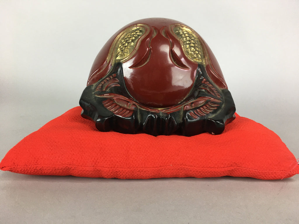 Japanese Buddhist Wood Percussion Instrument Vtg Mokugyo Drum Pillow BU398