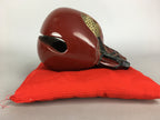 Japanese Buddhist Wood Percussion Instrument Vtg Mokugyo Drum Pillow BU398
