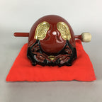 Japanese Buddhist Wood Percussion Instrument Vtg Mokugyo Drum Pillow BU398