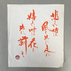 Japanese Calligraphy Painting Vtg Red Ink Kanji Buddhist Poet Poem P299