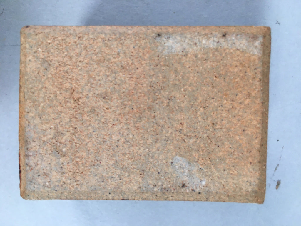 Japanese Calligraphy Water Dropper Suiteki Vtg Pottery Cuboid Brown PP408