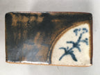 Japanese Calligraphy Water Dropper Suiteki Vtg Pottery Cuboid Brown PP408