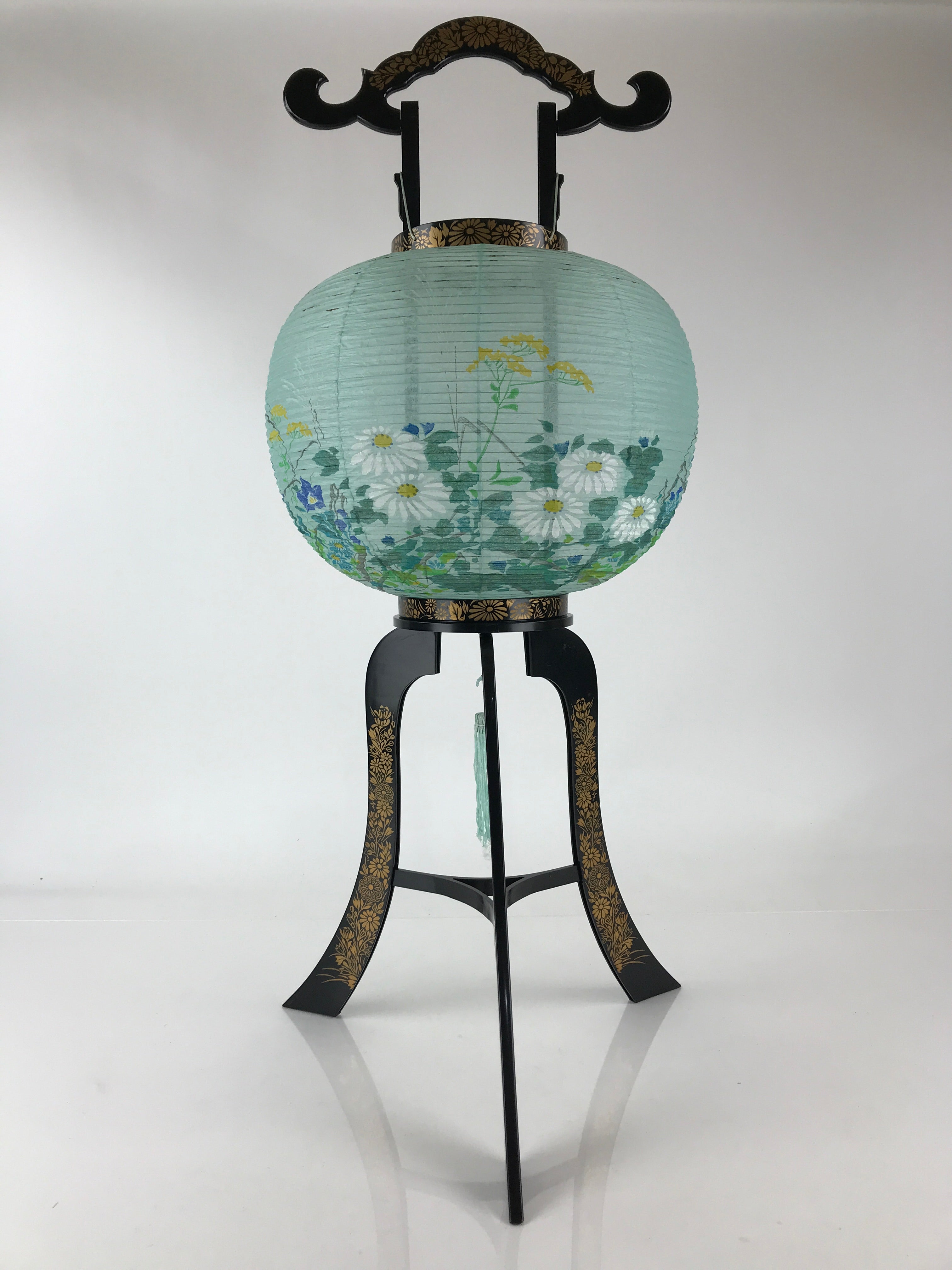 Japanese Candle Ouchi Lantern Vtg 3 Legs Standing Chochin Obon Festival LT56