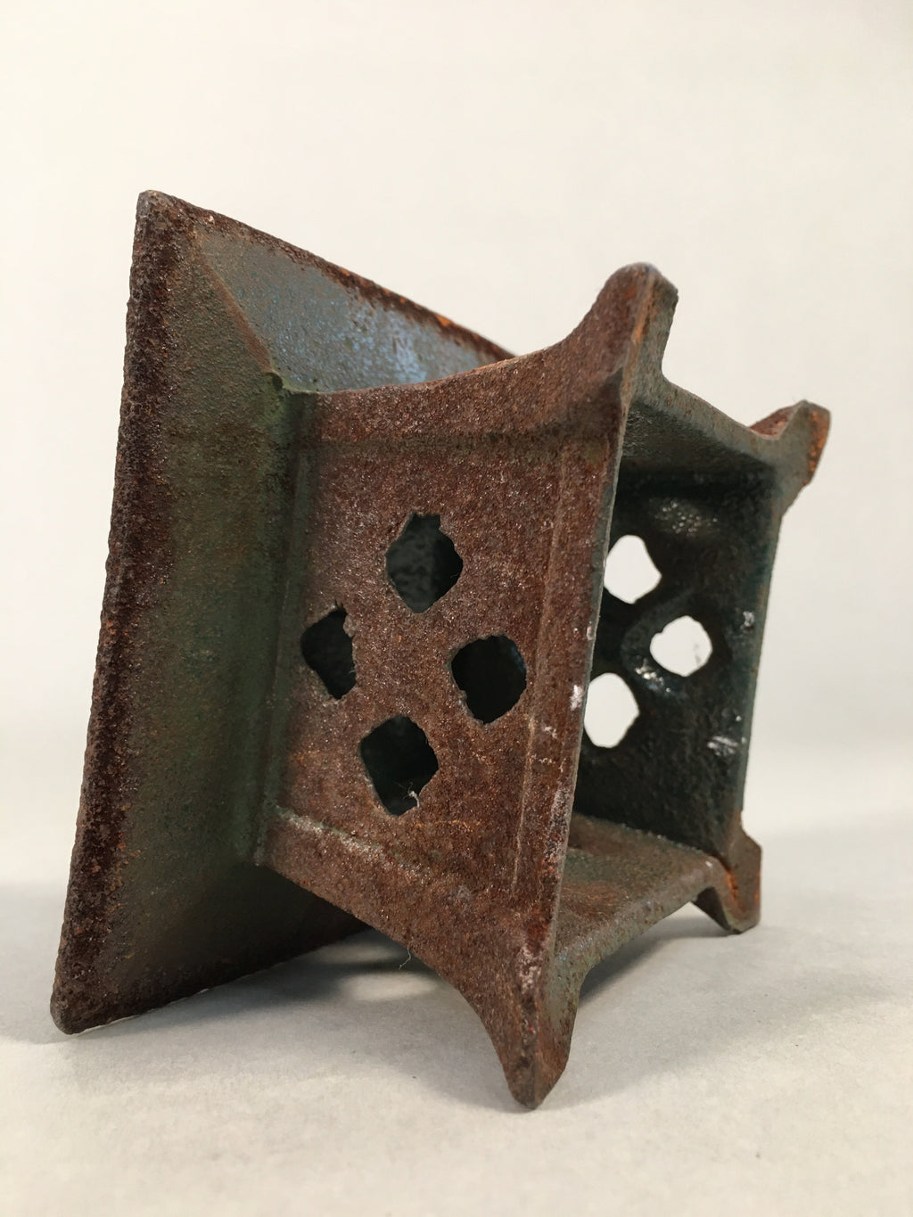 Japanese Cast Iron Hanging Lantern Vtg Toro Candle Buddhist Hall Konjiki-Do JK16