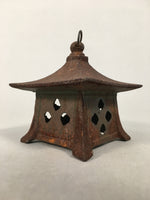 Japanese Cast Iron Hanging Lantern Vtg Toro Candle Buddhist Hall Konjiki-Do JK16