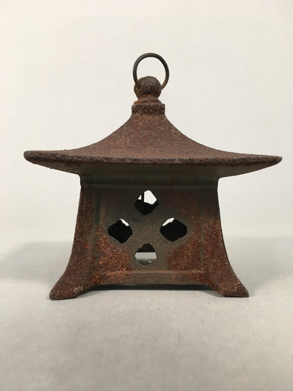 Japanese Cast Iron Hanging Lantern Vtg Toro Candle Buddhist Hall Konjiki-Do JK16
