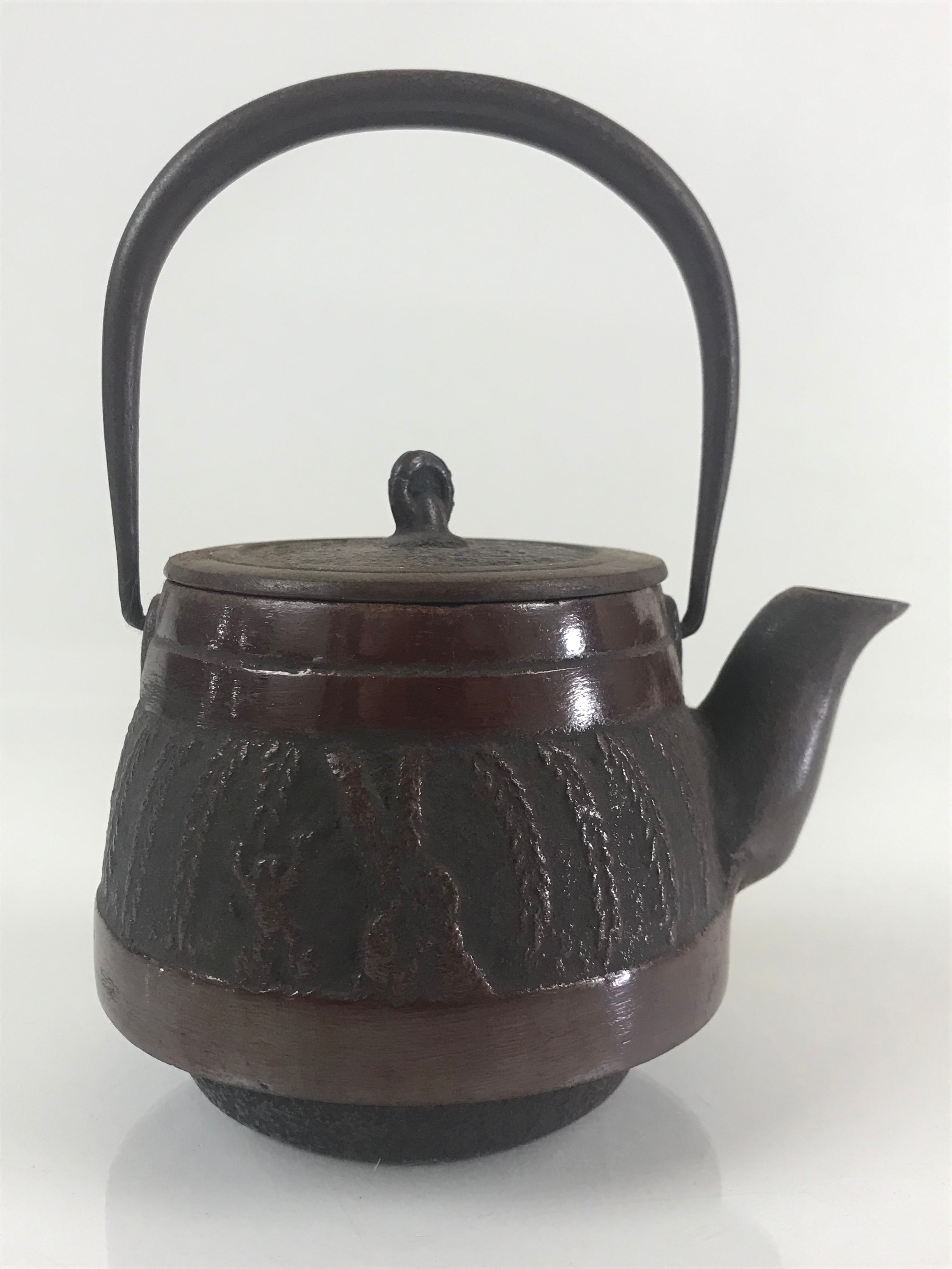 Japanese Cast Iron Teapot Tetsubin Kettle Trivet Vtg Nanbu Tekki Kyusu T102