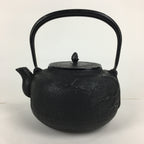 Japanese Cast Iron Teapot Vtg Kyusu Tetsubin Kettle Pine Tree Tekki Black T80