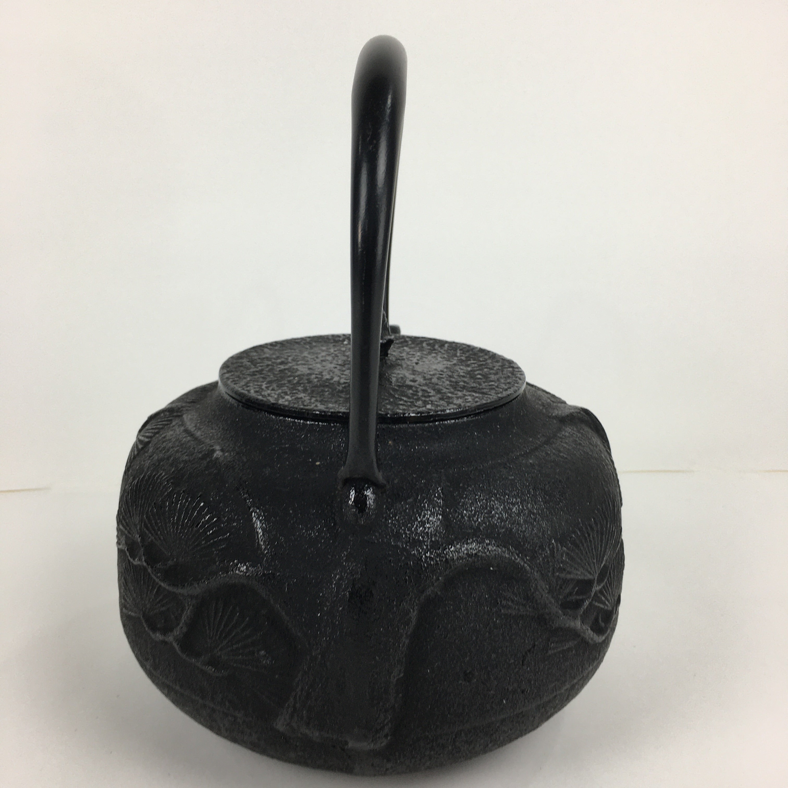 Japanese Cast Iron Teapot Vtg Kyusu Tetsubin Kettle Pine Tree Tekki Black T80