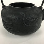 Japanese Cast Iron Teapot Vtg Kyusu Tetsubin Kettle Pine Tree Tekki Black T80