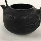Japanese Cast Iron Teapot Vtg Kyusu Tetsubin Kettle Pine Tree Tekki Black T80