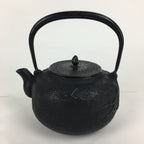 Japanese Cast Iron Teapot Vtg Kyusu Tetsubin Kettle Pine Tree Tekki Black T80