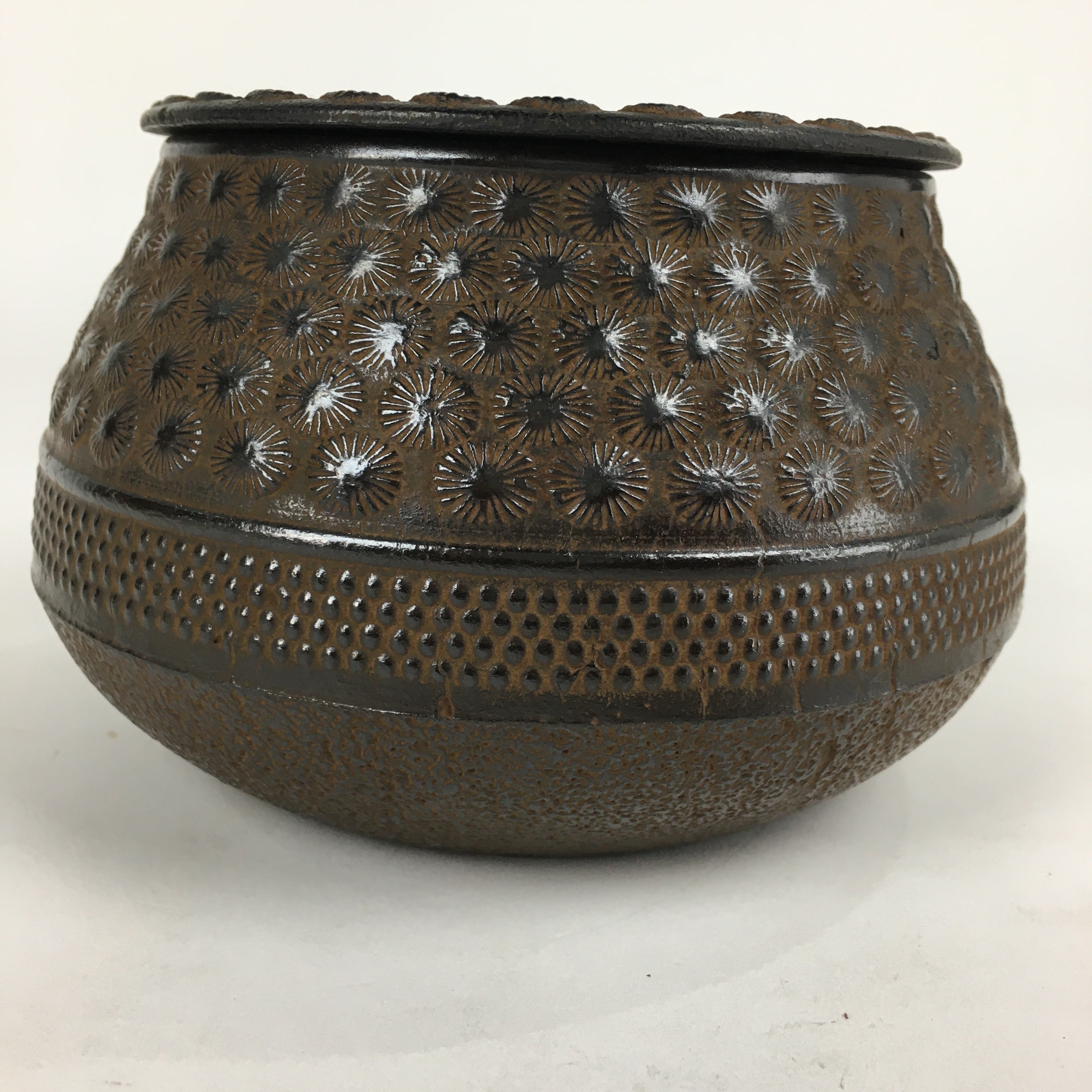 Japanese Cast Iron Wastewater Receptacle Vtg Nanbu Tekki Tea Ceremony Kensui T84