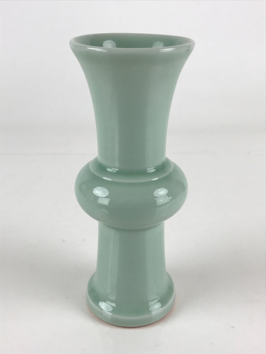 Japanese Celadon Flower Vase Vtg Boxed Kabin Ikebana Arrangement PX644