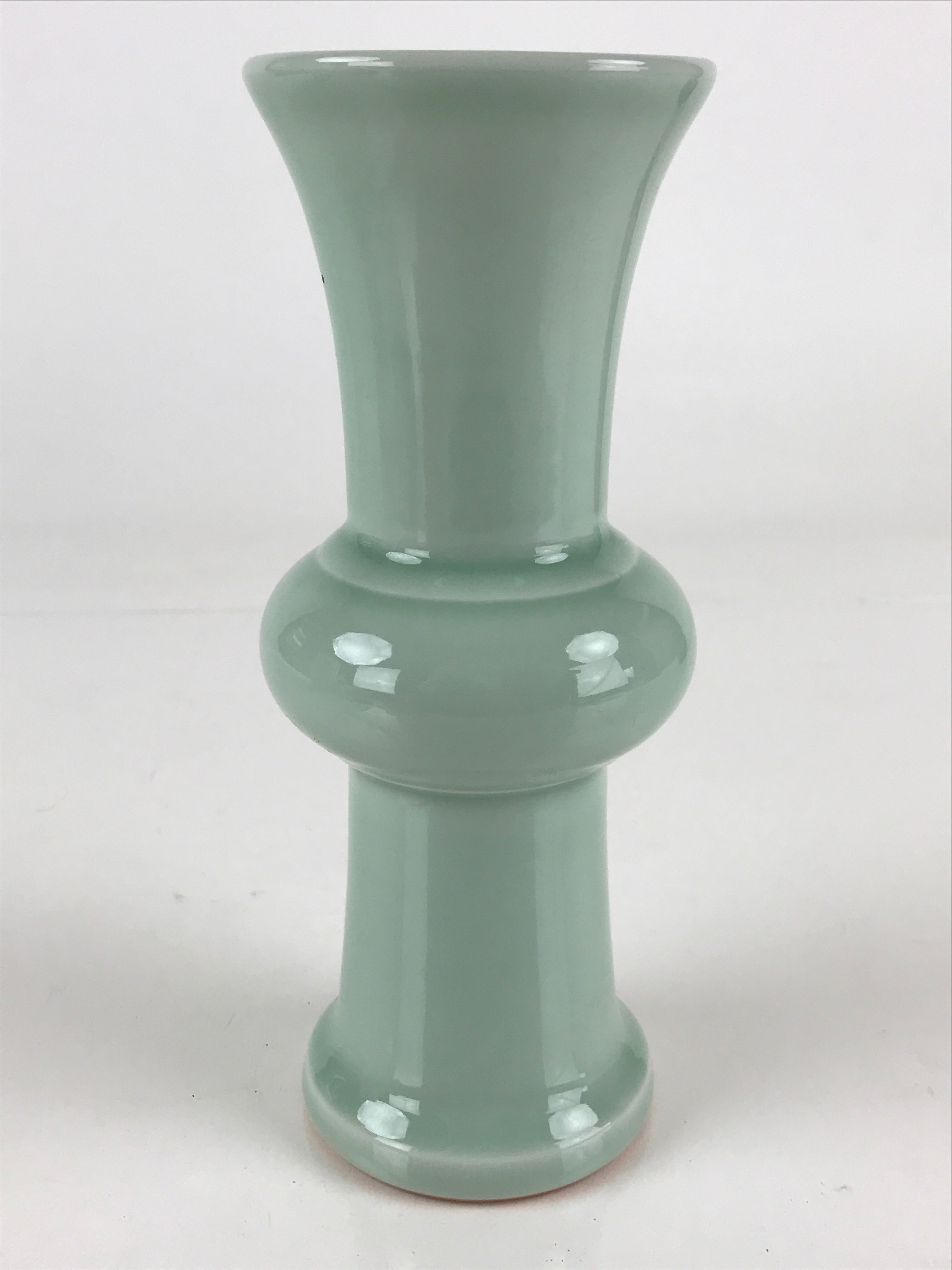 Japanese Celadon Flower Vase Vtg Boxed Kabin Ikebana Arrangement PX644