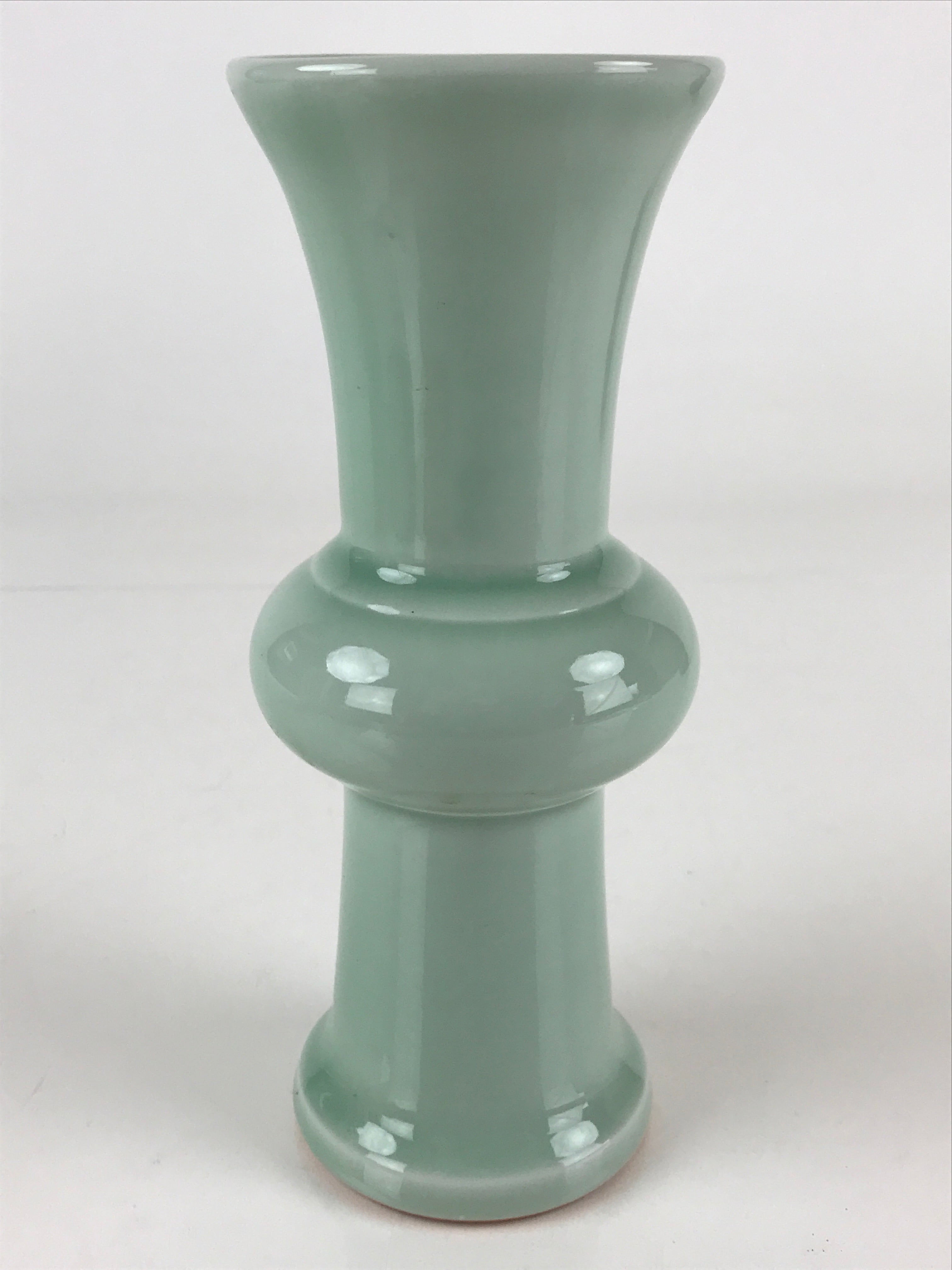 Japanese Celadon Flower Vase Vtg Boxed Kabin Ikebana Arrangement PX644