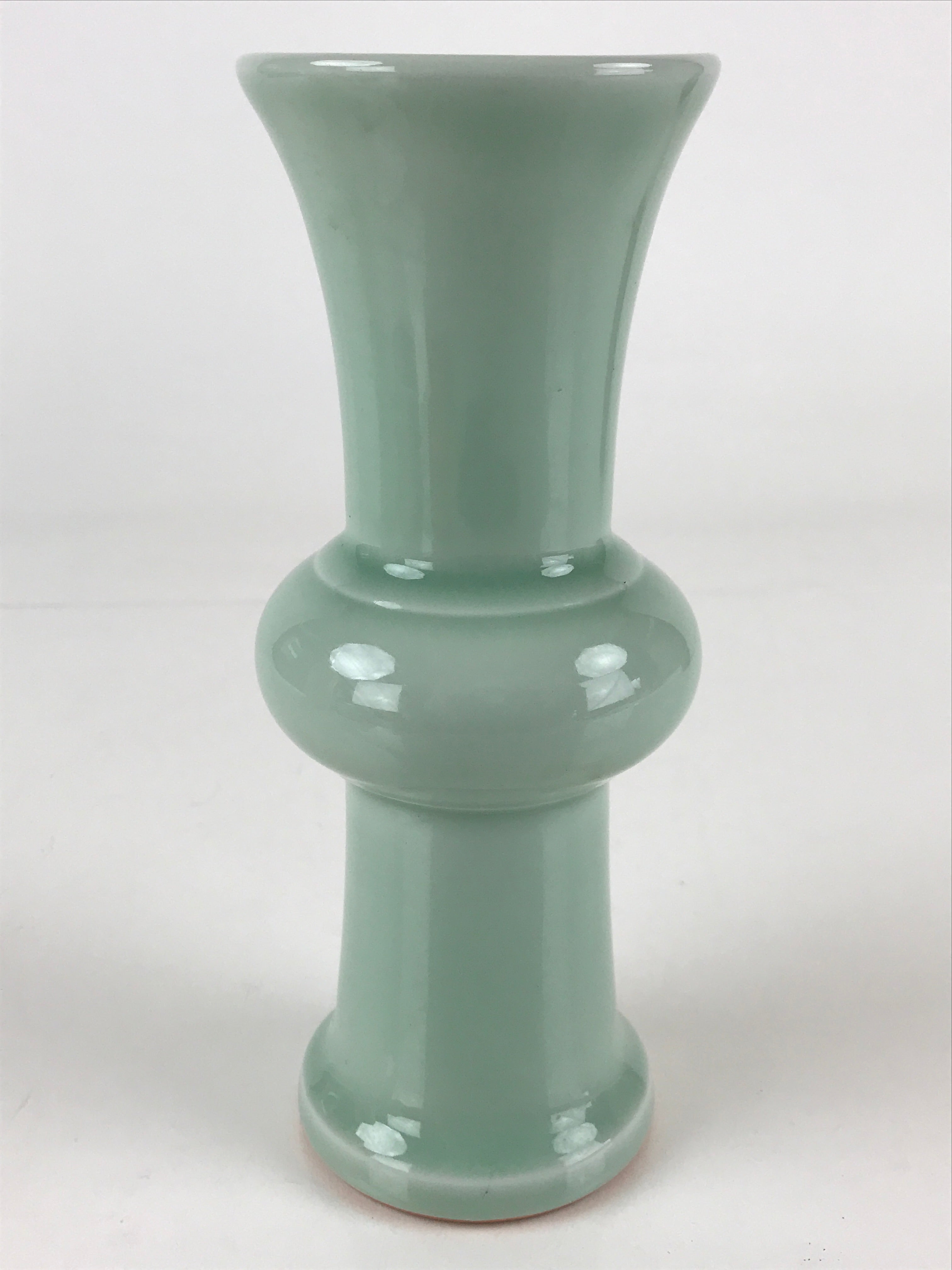 Japanese Celadon Flower Vase Vtg Boxed Kabin Ikebana Arrangement PX644