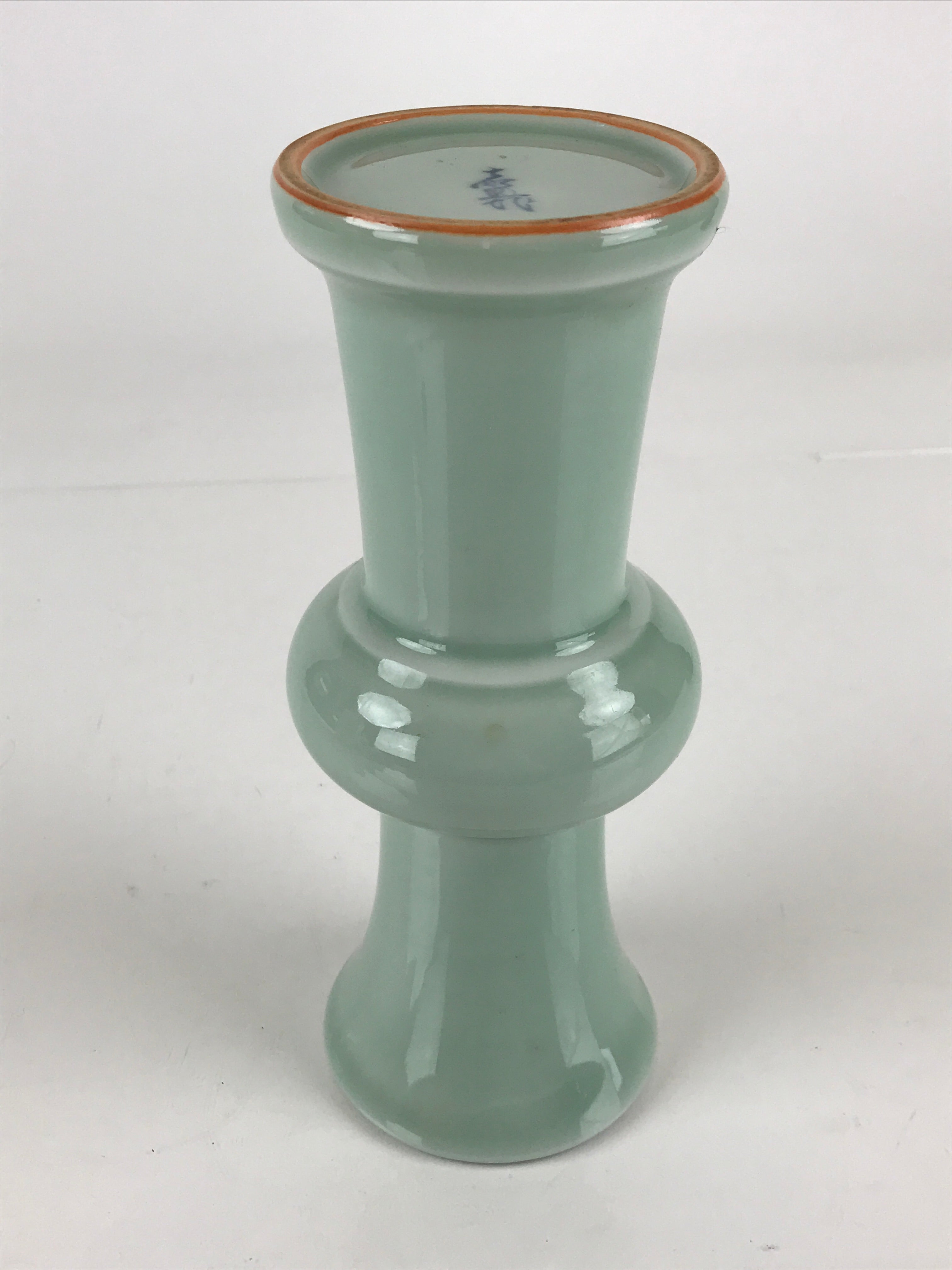Japanese Celadon Flower Vase Vtg Boxed Kabin Ikebana Arrangement PX644