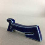 Japanese Celadon Porcelain Chopstick Rest Holder Vtg Hashioki Blue Snake CR146
