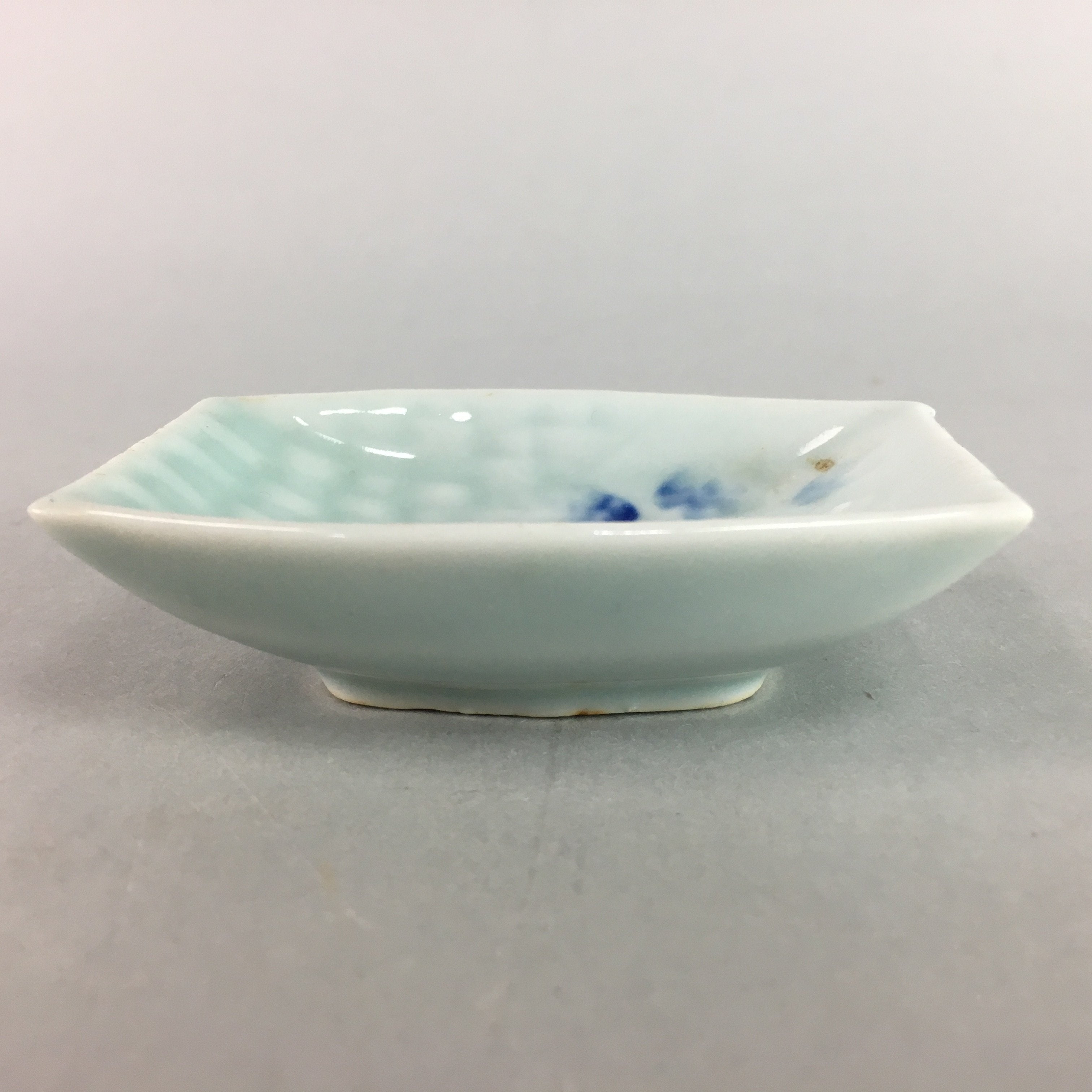 Japanese Celadon Porcelain Small Plate Shallow Bowl Kozara Rectangle Seiji PT923