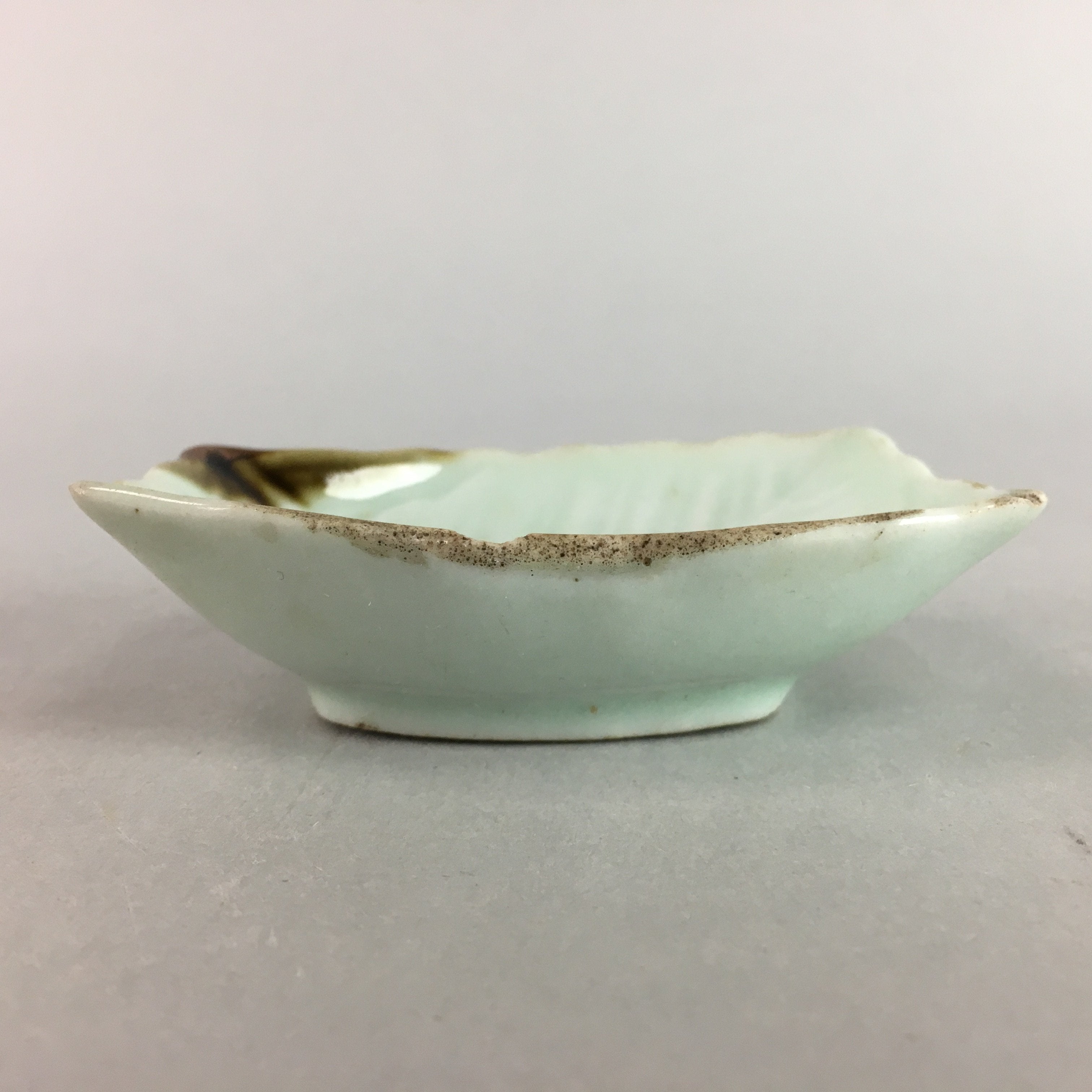 Japanese Celadon Porcelain Small Plate Shallow Bowl Kozara Rectangle Seiji PT924